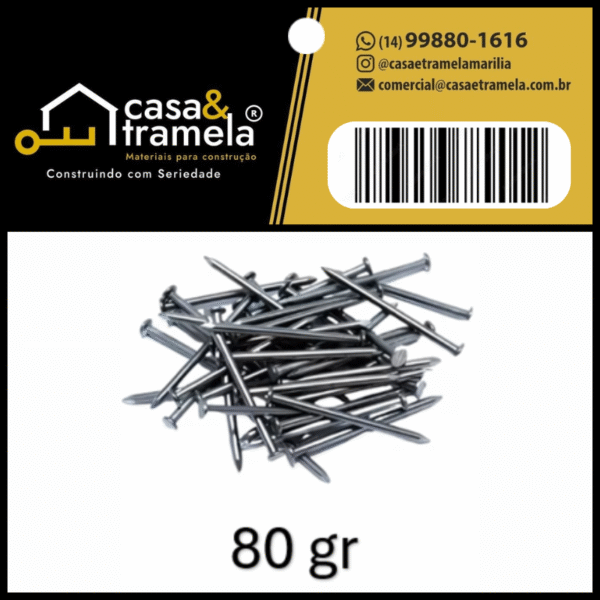 PREGO C/CABEÇA 17 x 21 - Contém 80 gr