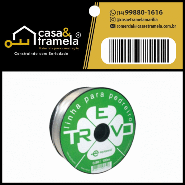 LINHA PEDR.NYLON 0,8MM100M BR - TREVO - 01 Unid